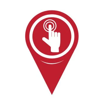 Map Pin Pointer hand click icon 스톡 일러스트