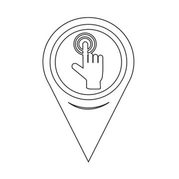 Map Pin Pointer hand click icon Stock Illustration