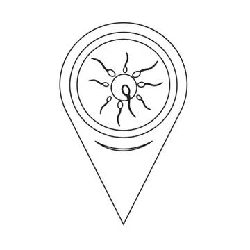 Map Pin Pointer Human sperm cell icon 스톡 일러스트