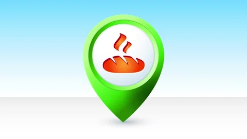 Map pin pointer icon with an anchor graphic inside it representing gps location Stock-Footage 130602130