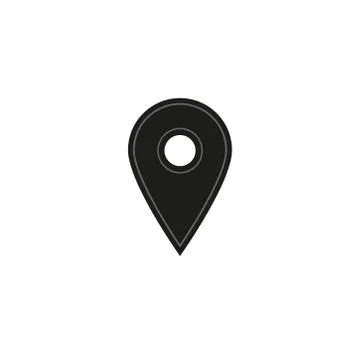 Map pin pointer icon, isolated vector Stock Illustration