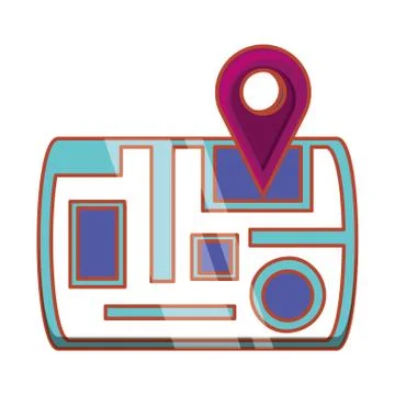 Map with pin pointer location Stock Illustration