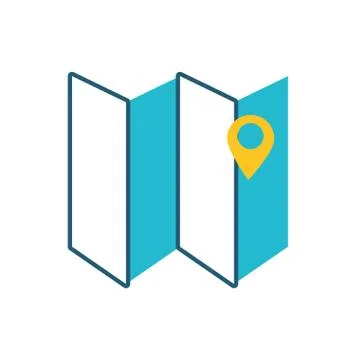 Map with pin pointer location Stock Illustration