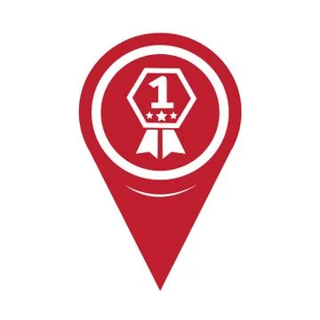 Map Pin Pointer number 1 icon Stock Illustration