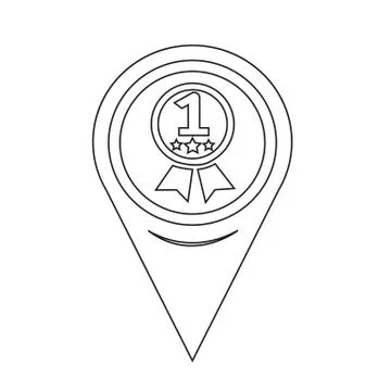 Map Pin Pointer number 1 icon Stock Illustration
