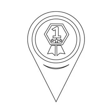 Map Pin Pointer number 1 icon Stock Illustration