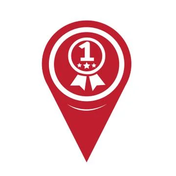Map Pin Pointer number 1 icon Stock Illustration