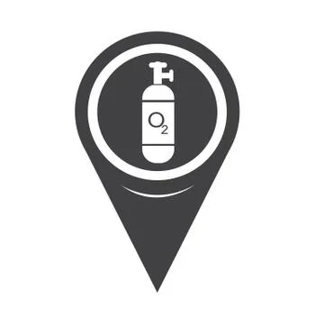 Map Pin Pointer Oxygen Cylinder icon Stock Illustration