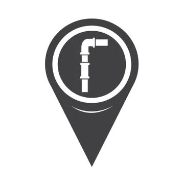 Map Pin Pointer pipes icon Stock Illustration