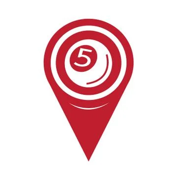 Map Pin Pointer Pool Ball Icon Stock Illustration