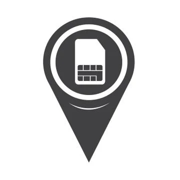 Map Pin Pointer sim card icon Illustrazione stock
