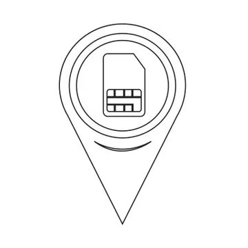 Map Pin Pointer sim card icon Stock Illustration