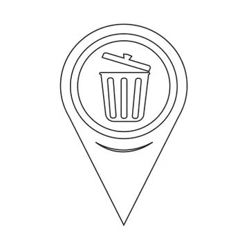 Map Pin Pointer trash icon Stock Illustration