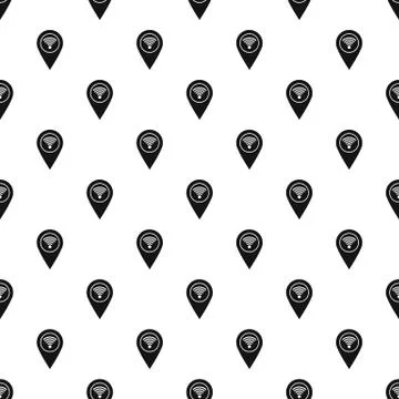 Map pin pointer with wi fi symbol pattern vector Stock Illustration