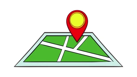 Map with pin pointers icon animation Stock Footage 157155730