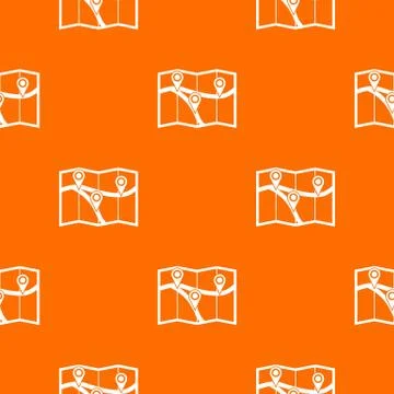 Map with pin pointers pattern seamless Stock Illustration