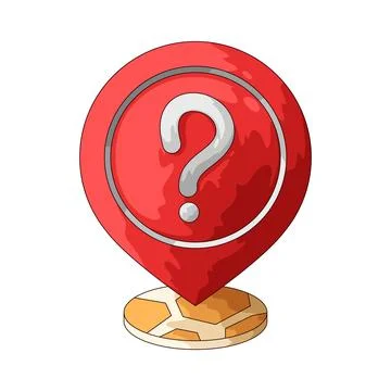 Map pin with question mark illustration Stock Illustration