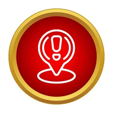 Map pin showing exclamation mark alert location 스톡 일러스트