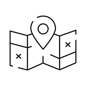 Map with pin showing location and navigation concept Illustrazione stock