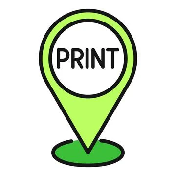 Map pin showing print location icon graphic イラスト素材