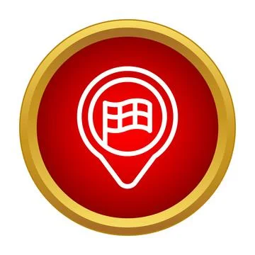 Map pin showing a racing checkered flag location 스톡 일러스트