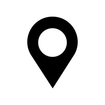 Map pin silhouette icon. Vector. Stock Illustration