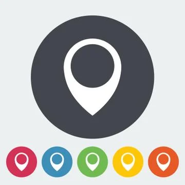 Map pin single icon. Illustrazione stock