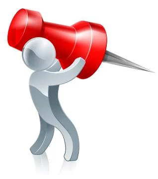 Map pin tack man Stock Illustration