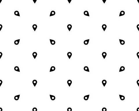 Map pin, vector seamless pattern, Editable can be used for web page backgroun Stock Illustration