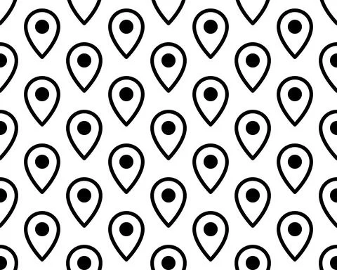 Map pin, vector seamless pattern, Editable can be used for web page backgroun Stock Illustration