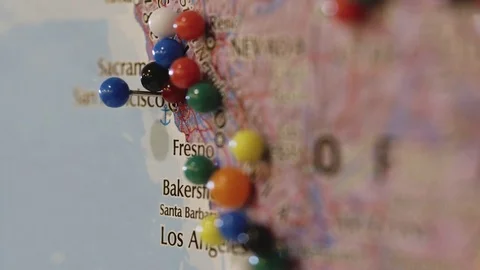 Map Pin in West Coast USA Stock Footage 83570229