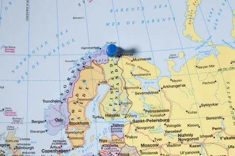 Map pin on world map Stock Photos