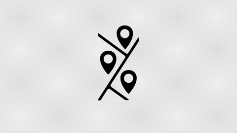 Map with pinpoints and road or street, geolocation, location, pointer Stock Footage 287997957