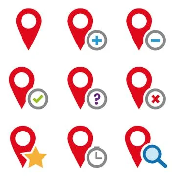 Map pins color Stock Illustration