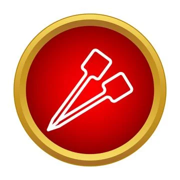 Map pins icon simple flat red circle design Stock Illustration