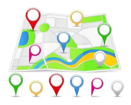 Map Pins 스톡 일러스트