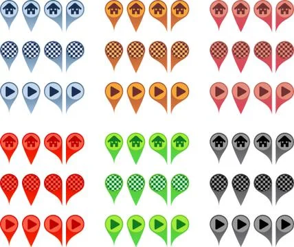 Map pins Stock Illustration