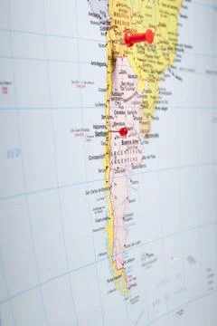 Map with pins Stock Photos