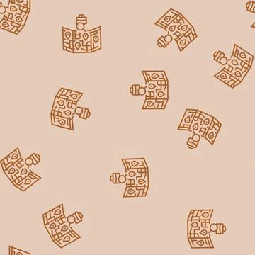 Map pins showing multiple workplaces line seamless pattern 库存插图