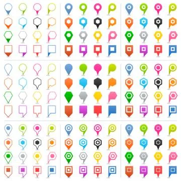 Map pins sign icon in flat style Illustrazione stock