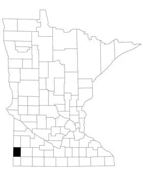 Map of pipestone County in Minnesota state on white background. single Coun.. Stock Illustration