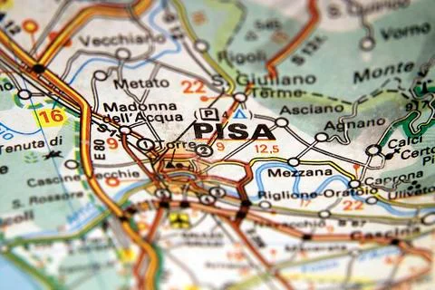 Map of Pisa in Italy Stock Photos
