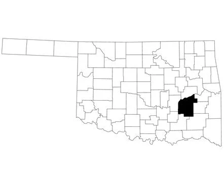 Map of Pittsburgh County in Oklahoma state on white background. single Coun.. Stock Illustration