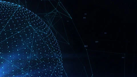 Map of the planet. World map. Global social network. Future. Blue futuristi.. Video stock 233150397
