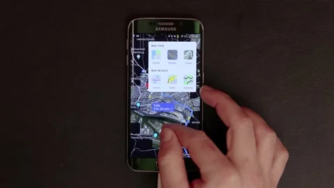 Map planning on Google Maps on a smartphone Stock Footage 185661854