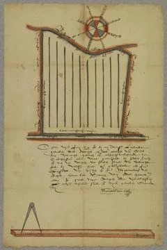 Map of a plot of arable land, located south of the Karthuizerweg in Utrech... Fotos de archivo