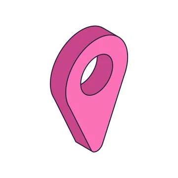 Map point 3d, Isometric pin icon on the navigation map 스톡 일러스트