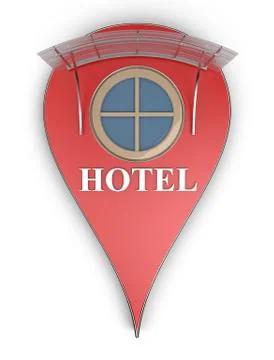 Map point hotel Stock Illustration