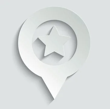 Map point icon. favourite place point icon. point symbol with star. black vec Stock Illustration