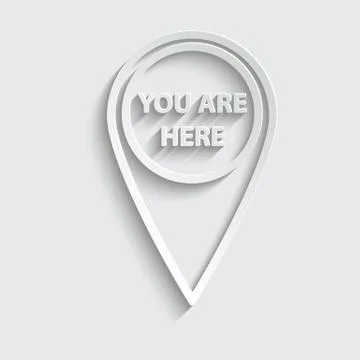 Map point icon. Location icon. You are here sign. line style. black vector Stock Illustration